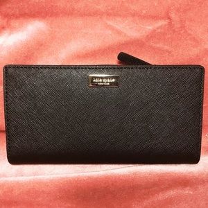 new kate spade black wallet “stacy”